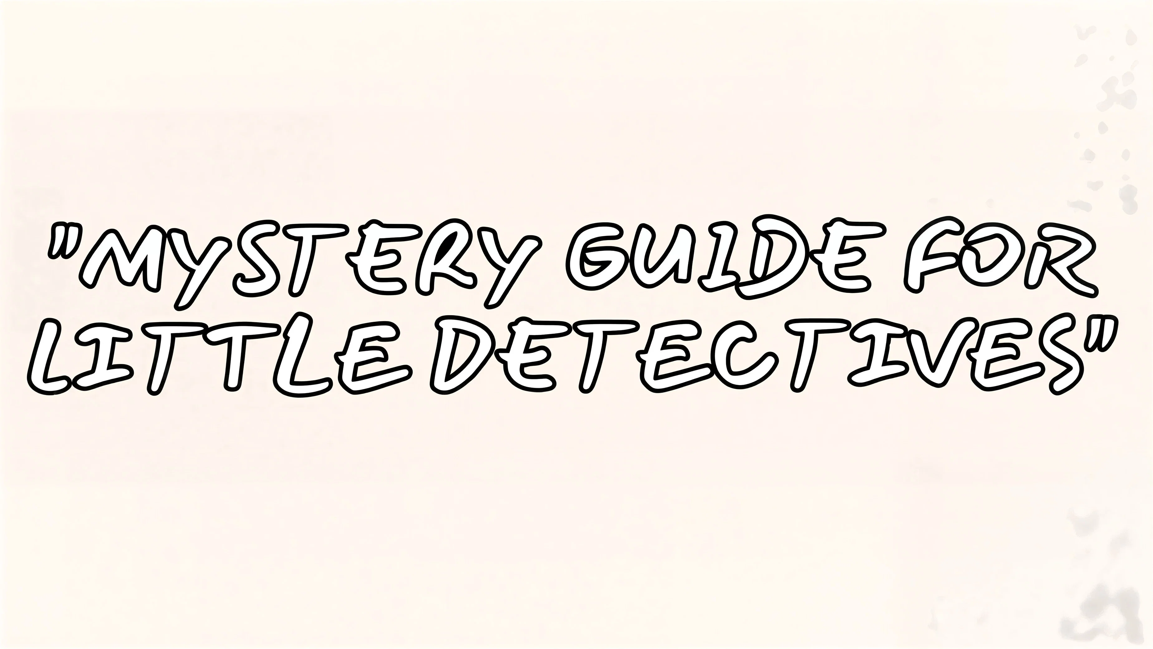 Mystery Guide For Little Detectives